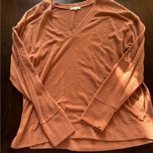 Madewell Rust V-Neck Sweater